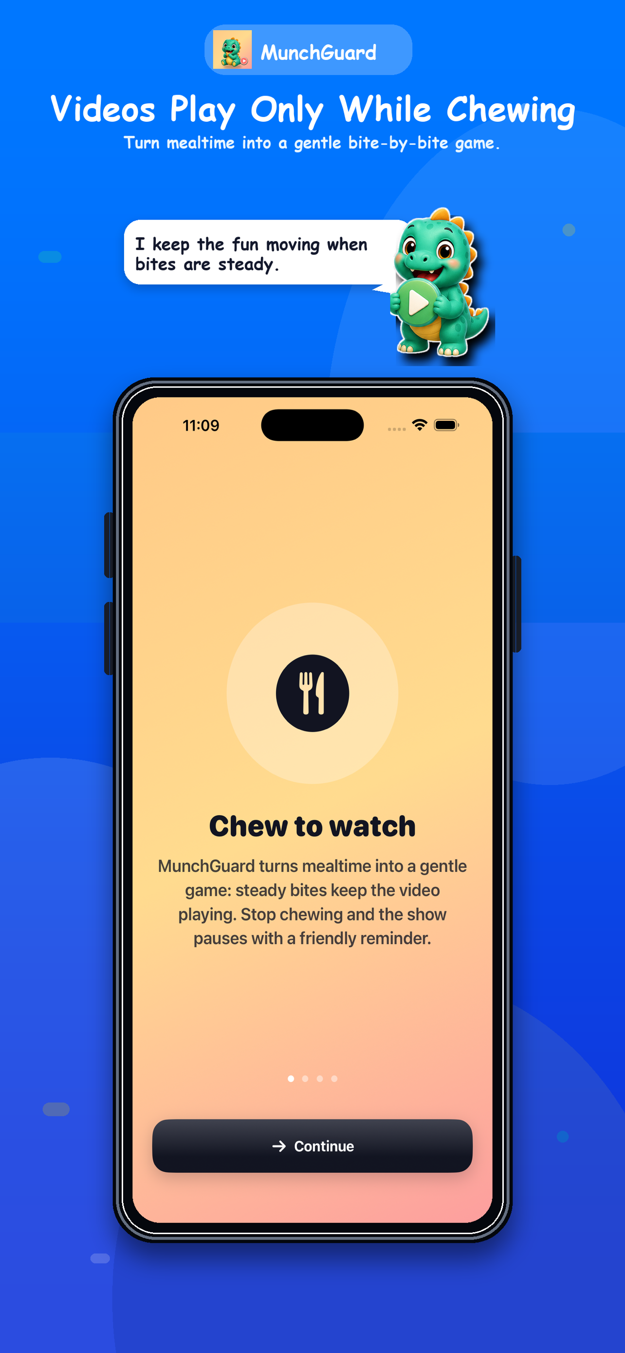 MunchGuard chew-to-watch App Store screenshot on iPhone
